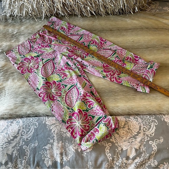 VERA BRADLEY Pinwheel Pink 2008 Pajama Bottoms Green Lightweight Floral Y2K - Picture 12 of 14